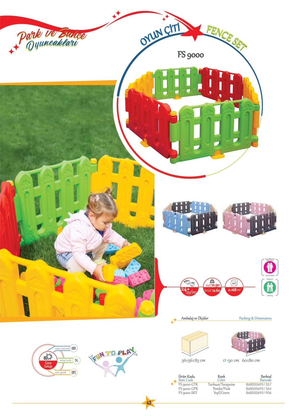 Plastik çocuk oyun çiti