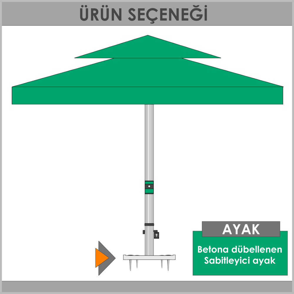 Sabit ayak şemsiye