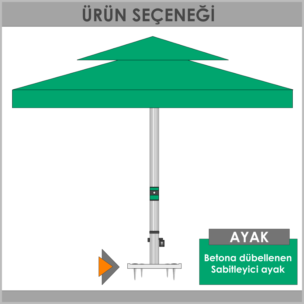 Sabit ayak şemsiye