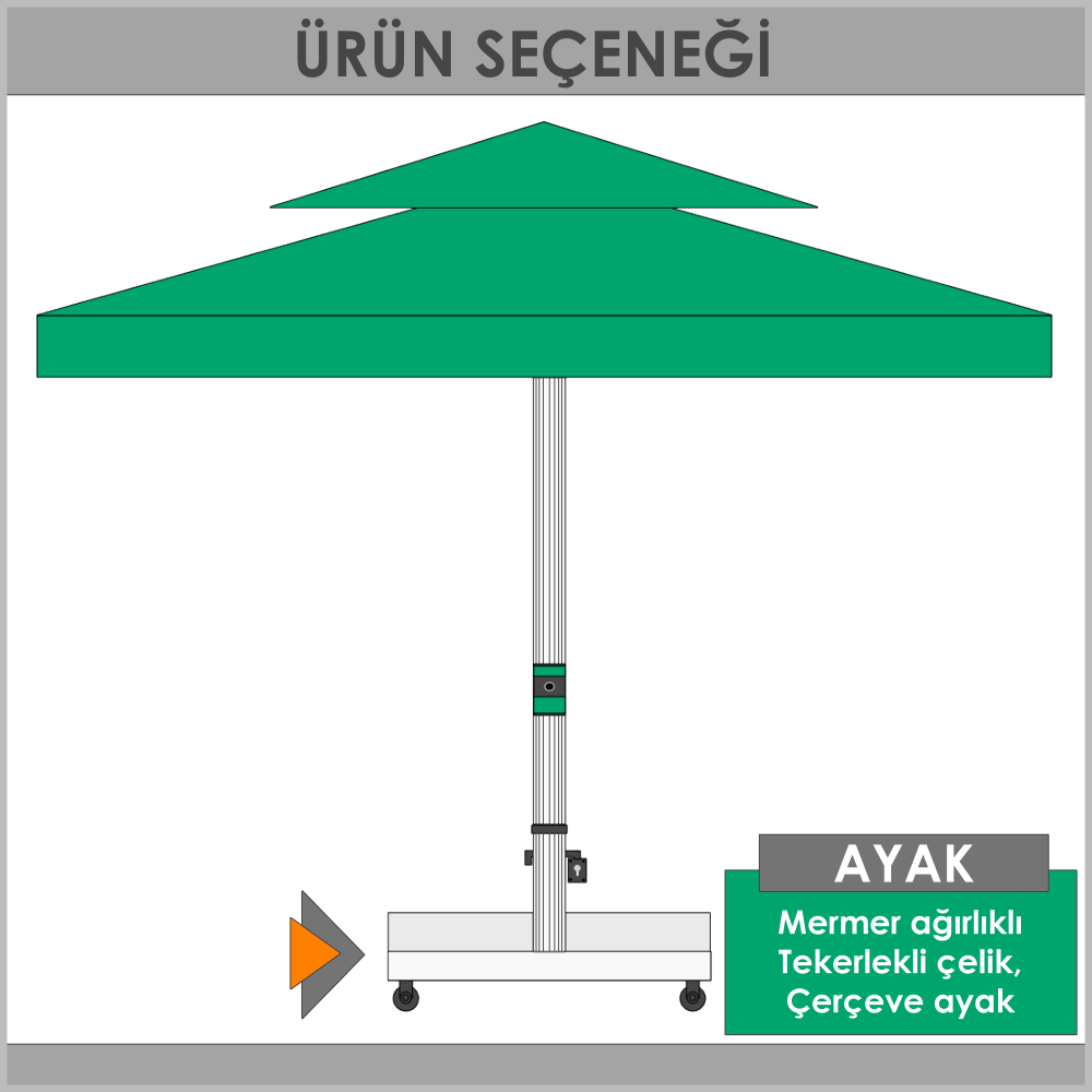 Akrilik kumaşlı bahçe şemsiyesi
