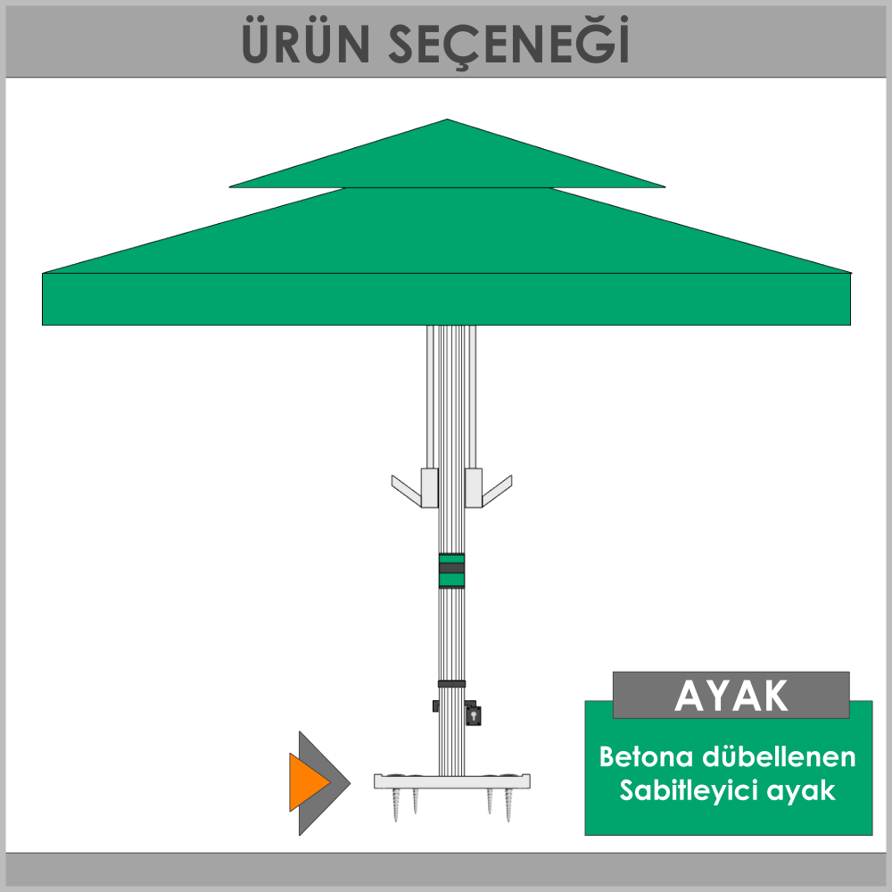 Dübelli bahçe şemsiyesi