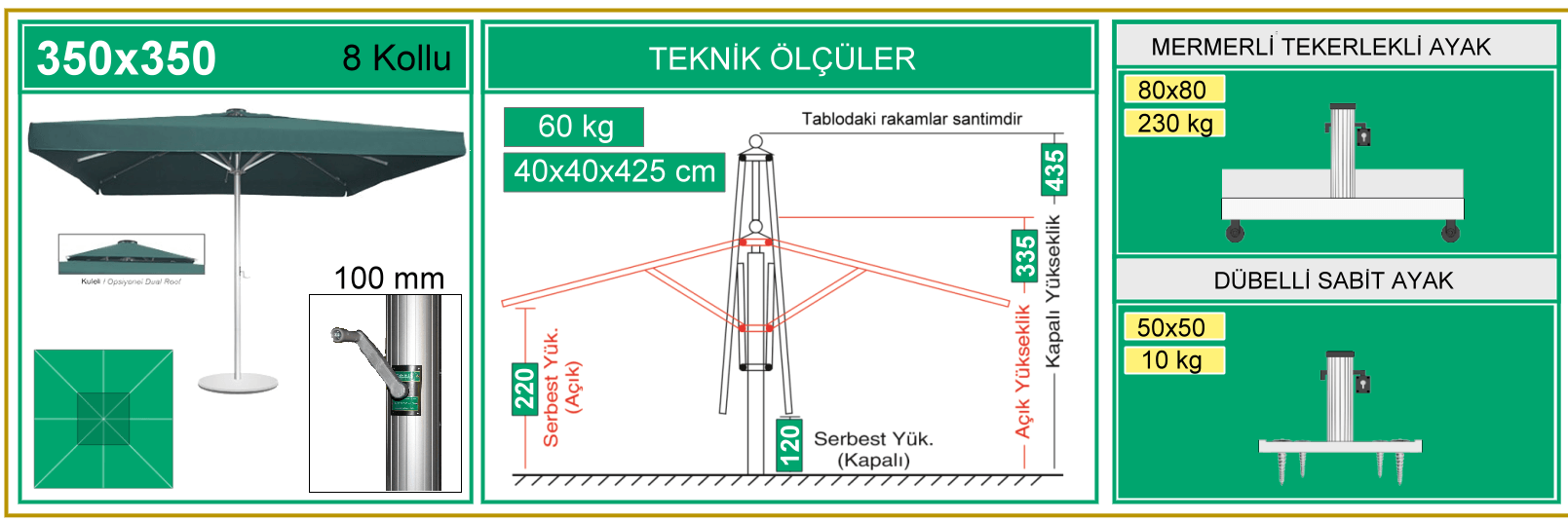 350X350 CM TEKNİK