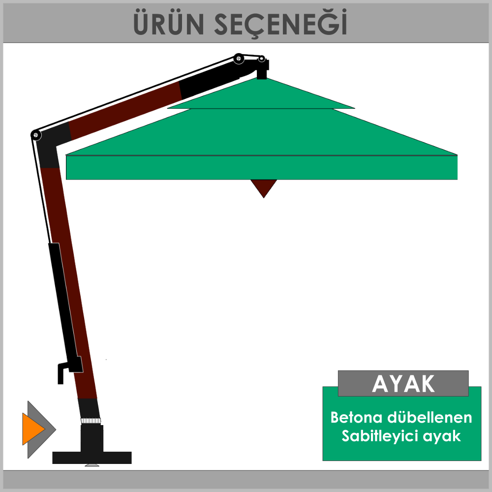 Sabit ayakl emsiye