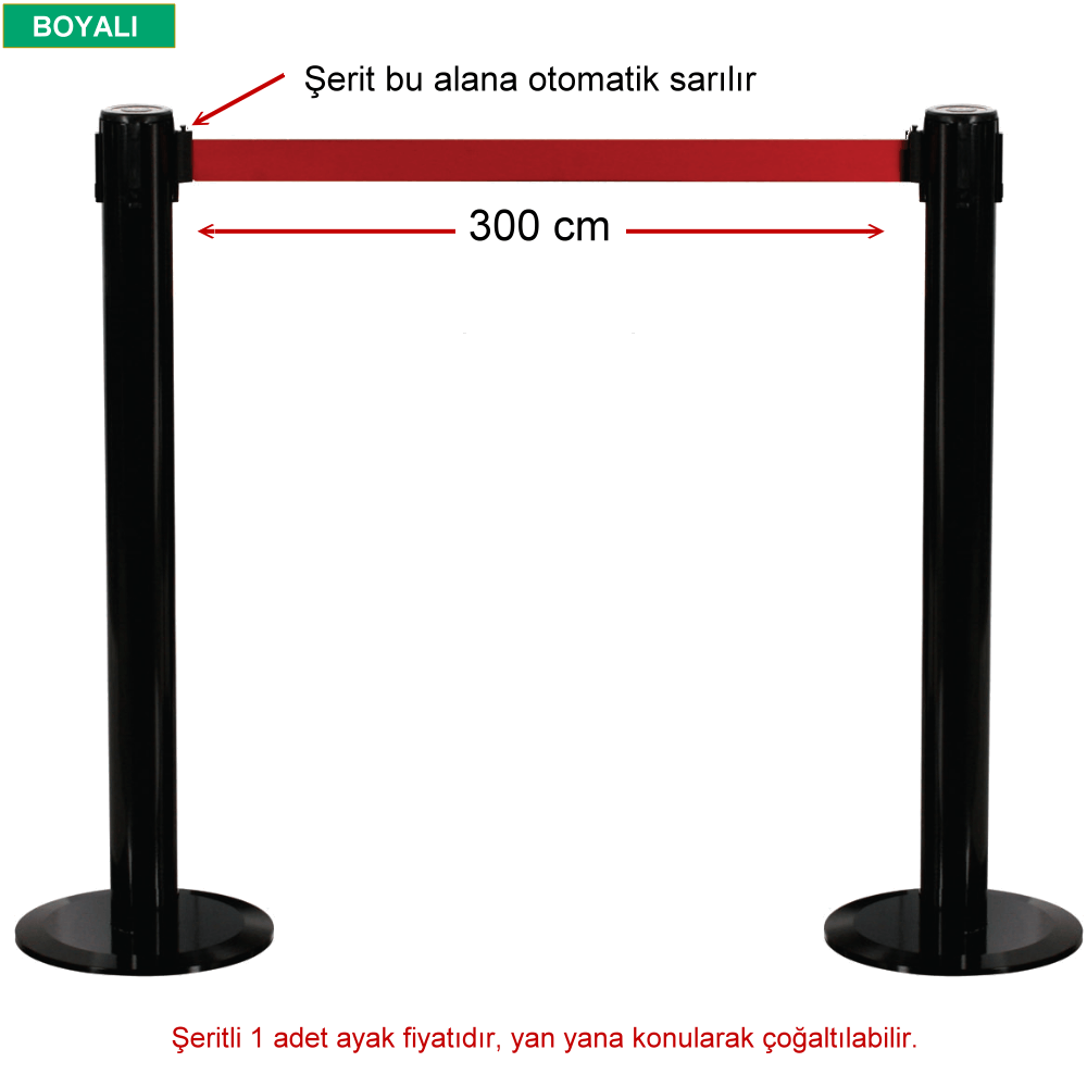 Şerit bariyer siyah