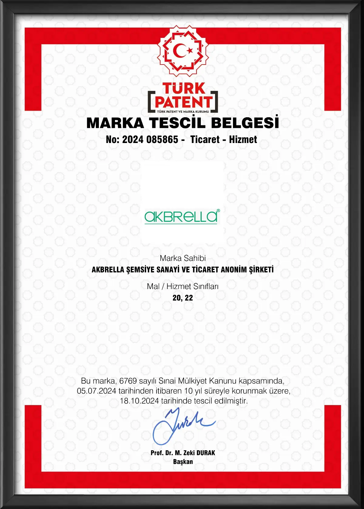Akbrella Marka Tescili