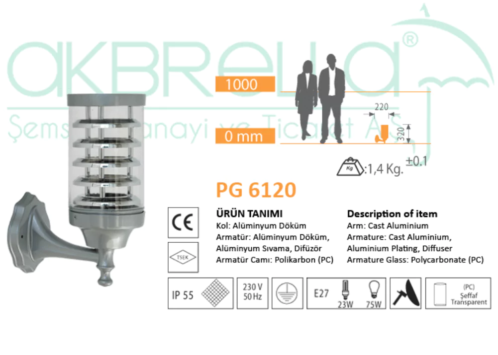 PG 6120 APLİK ölçü