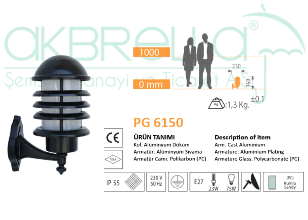 PG 6150 APLİK ölçü