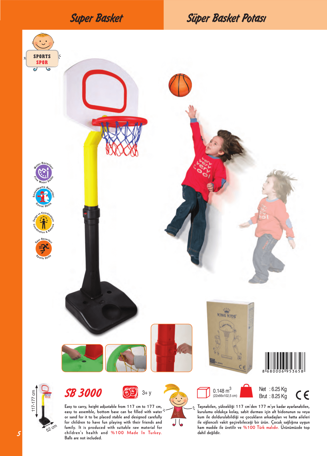 Plastik basket direği pota