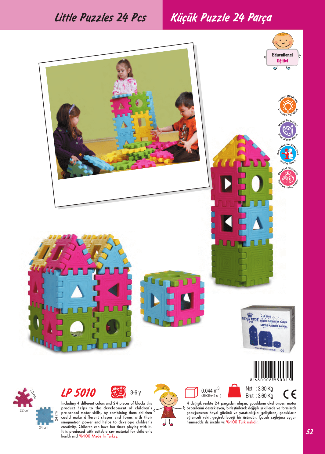 24 parça plastik puzzle