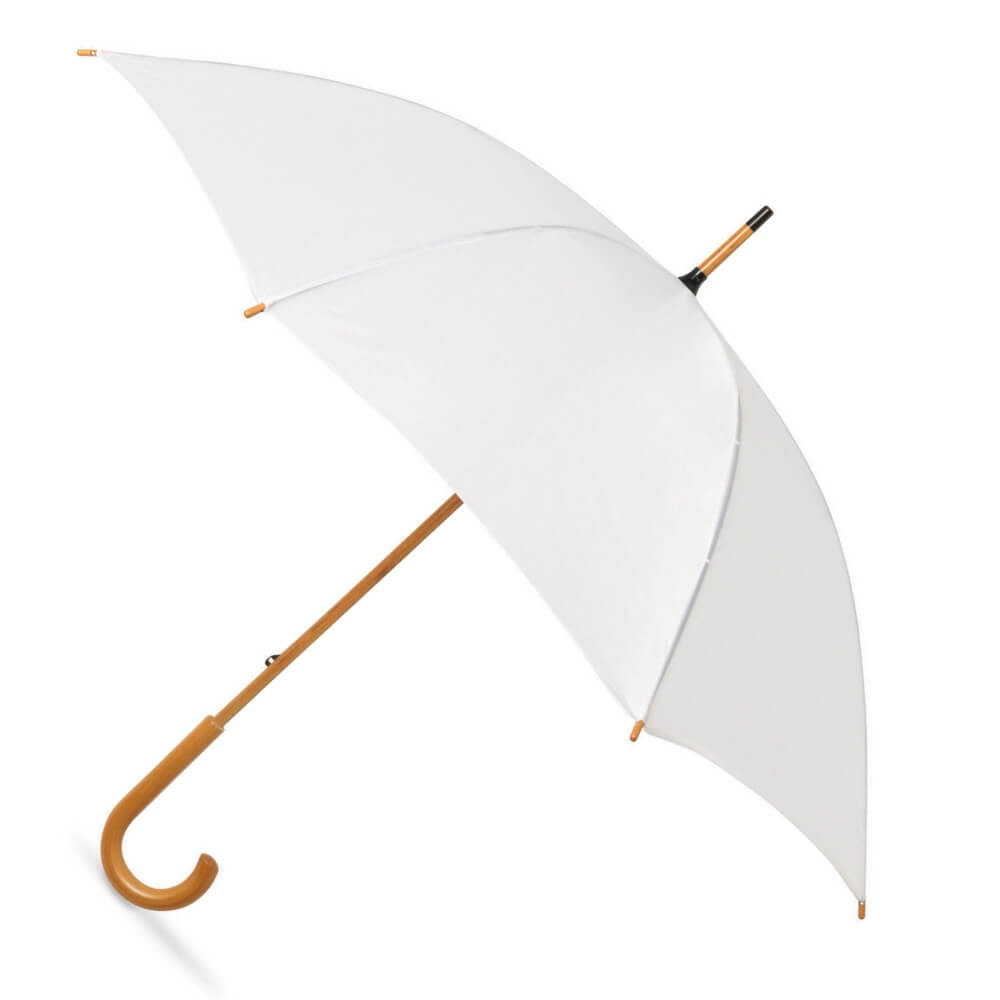 Beyaz yağmur şemsiyesi