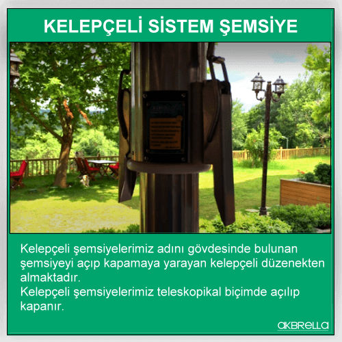 Kelepçeli şemsiye kolu