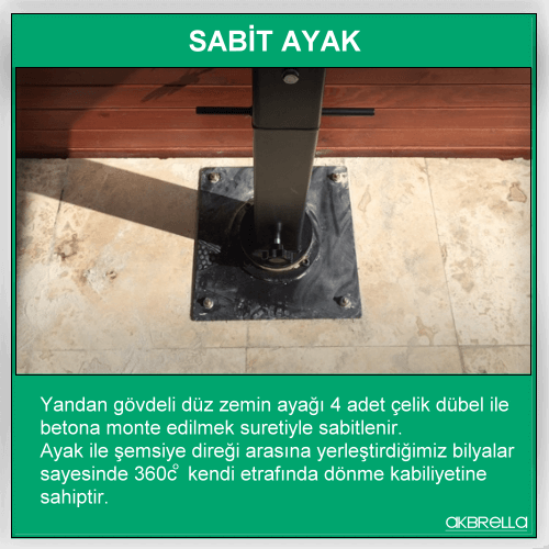Sabitleme şemsiye ayağı
