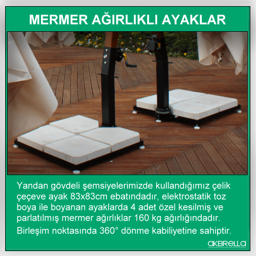 Yandan gövdeli şemsiye ayağı