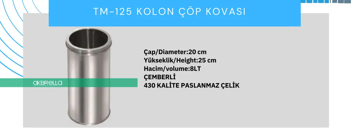 SHR 125 Eloksal gri büyük boy kapaklı ve küllüklü metal dış mekan çöp kovası stüdyo fotoğrafı