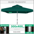 3x4 metre 100mm dikdörtgen silver teleskopik alüminyum gövdeli büyük bahçe cafe Bahçe Şemsiyesi