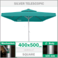 4x5 metre 100mm dikdörtgen silver teleskopik alüminyum gövdeli büyük bahçe cafe Bahçe Şemsiyesi