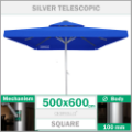 5x6 metre 100mm dikdörtgen silver teleskopik alüminyum gövdeli büyük bahçe cafe bahçe şemsiyesi