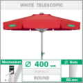 400 Çap 85mm yuvarlak ultra teleskopik alüminyum gövdeli büyük bahçe şemsiyesi, cafe şemsiyesi