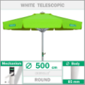 500 Çap 85mm yuvarlak ultra teleskopik alüminyum gövdeli büyük bahçe şemsiyesi, cafe şemsiyesi