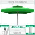 4x5 metre 85mm dikdörtgen ultra teleskopik alüminyum gövdeli büyük bahçe şemsiyesi, cafe şemsiyesi