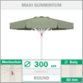300 Çap 50mm Maxi Sunminyum mandallı sistem rüzgara dayanıklı balkon havuz şemsiyesi