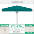 170x170 40mm Sunminyum mandallı sistem rüzgara dayanıklı balkon havuz şemsiyesi