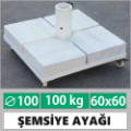 Ø100mm borulu 60x60 cm mermer ağırlıklı tekerlekli 100 kg şemsiye altlığı ayak