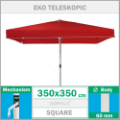 3.5x3.5 metre 60mm kare eko teleskopik alüminyum gövdeli büyük bahçe şemsiyesi, cafe şemsiyesi