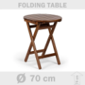 Ø 70x74 cm Dış mekan gürgen ağacından katlanır yuvarlak bahçe balkon masası