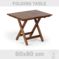 60x80x70 cm Dış mekan fırınlanmış gürgen ağacından katlanır bahçe, balkon masası