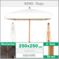 2.5x2.5 Metre ahşap bahçe şemsiyesi
