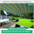 Kumandalı motorlu pergola yeşil