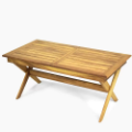 110x70x45 cm Dış mekânlar için iroko ahşap uzun bahçe sehpa modeli