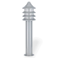 75x20 cm - E27 DUY Sivri şapkalı silindir model dekoratif alüminyum döküm gri askeri tip bahçe çim aydınlatma direği
