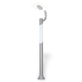 400x70 cm - Beyaz ay motifli aşağı yöne bakan tek (1) endirekt led fenerli alüminyum döküm dekoratif modern bahçe aydınlatma direği