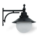 51x55 cm - E27 DUY Dik kollu aşağı yöne bakan dekoratif alüminyum döküm duvar tipi aplik şapkalı cam küre dış mekan aydınlatma duvar apliği