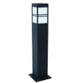 75x12 cm - E27 DUY Kare pencereli model dekoratif alüminyum profil modern siyah bahçe çim aydınlatma direği