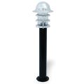 70x18 cm - E27 DUY Gri şapkalı model dekoratif alüminyum döküm askeri tip modern bahçe çim aydınlatma direği