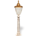 108x28 cm - DUY E27 Bakır şapkalı model dekoratif alüminyum döküm Fransız tipi beyaz bahçe çim aydınlatma direği