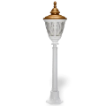 108x28 cm - DUY E27 Bakır şapkalı model dekoratif alüminyum döküm Fransız beyaz bahçe çim aydınlatma direği