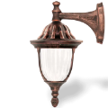 47x28 cm - DUY E27 Kısa kollu aşağı yöne bakan dekoratif alüminyum döküm duvar tipi aplik bakır eskitme dış mekan aydınlatma duvar apliği