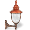 53x28 cm - IDUY E27 Kısa kollu yukarı yöne bakan dekoratif alüminyum döküm duvar tipi aplik bakır şapkalı dış mekan aydınlatma duvar apliği