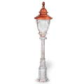 100x23 cm - DUY E27 Fransız tipi model dekoratif alüminyum döküm bakır şapkalı ferforje bahçe çim aydınlatma direği