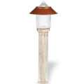 73x23 cm - DUY E27 Bakır şapkalı model dekoratif alüminyum döküm klasik beyaz bahçe çim aydınlatma direği