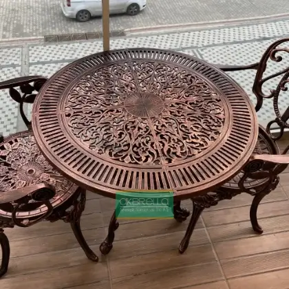 Bakır eskitme balkon takımı 3