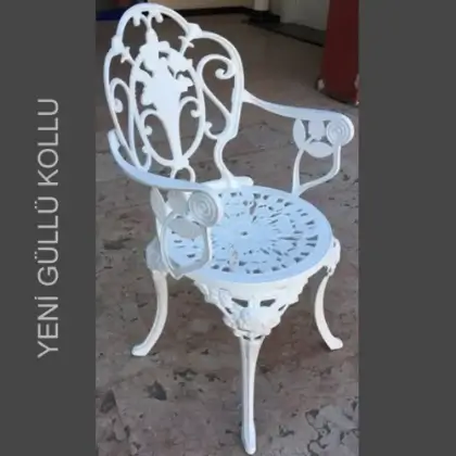 Gll kollu ferforje sandalye bahe, balkon d mekan alminyum dkm sandalye