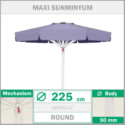 225 ap 50mm Maxi Sunminyum mandall sistem rzgara dayankl balkon havuz emsiyesi