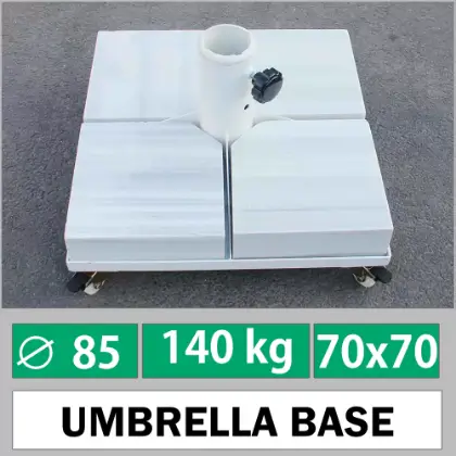 85mm borulu 70x70 cm mermer arlkl tekerlekli 140 kg emsiye altl ayak