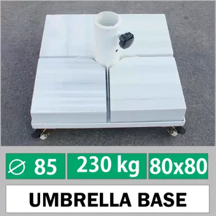 80mm boru ap 80x80 cm tekerlekli elik ereve 230 kg emsiye altl ayak