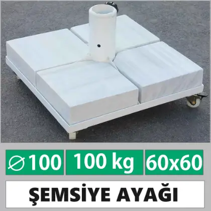 100mm borulu 60x60 cm mermer arlkl tekerlekli 100 kg emsiye altl ayak